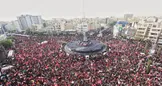ببینید/ تصاویر هوایی از حضور گسترده جمعیت در مراسم تشییع پیکر رهبر شهید