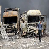 تصاویر: دومین روز مهار آتش سوزی بندر شهید رجایی